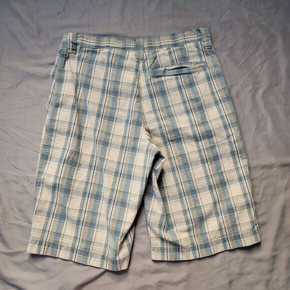Vintage 90s Columbia youth blue & grey plaid shorts - size 10, made in India - Picture 7 of 9